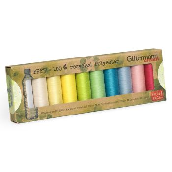 Gutermann (rPET) 100% Recycled Sew All Thread - box of 10 pastel shades