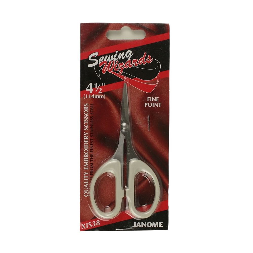Janome Sewing Wizards - 4.5" (114mm) Fine Point Embroidery Scissors