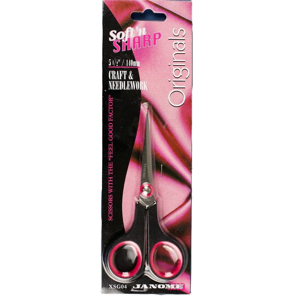 Janome Soft'n Sharp - 5.5" (140mm) Craft & Needlework Scissors