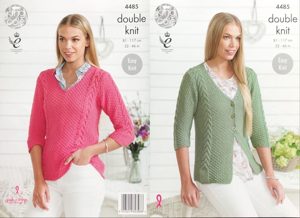King Cole Pattern 4485 Sweater & Cardigan