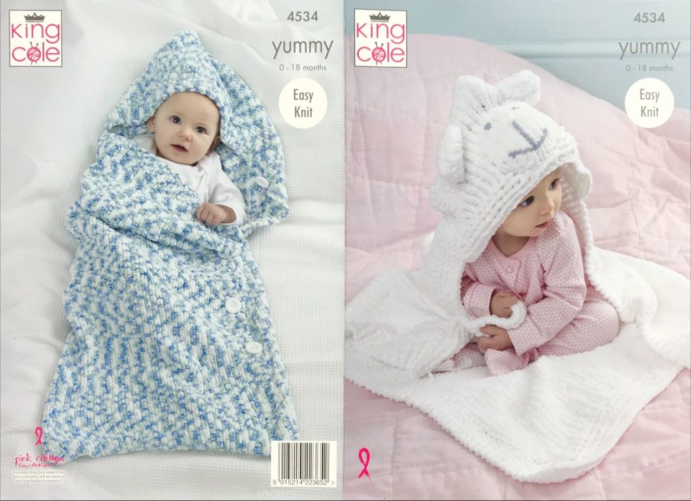 King Cole Knitting Pattern 4534 Cocoon & Blanket