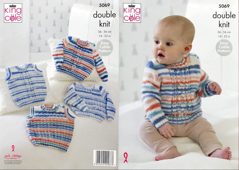 King Cole Knitting Pattern 5069 Sweaters & Slipovers