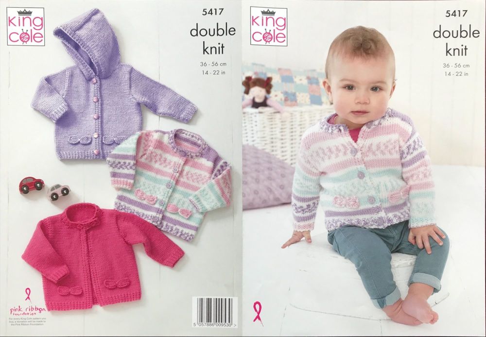 King Cole Knitting Pattern 5417 Babies Cardigans