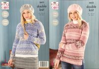King Cole Knitting Pattern 5653 Sweater & Tunic