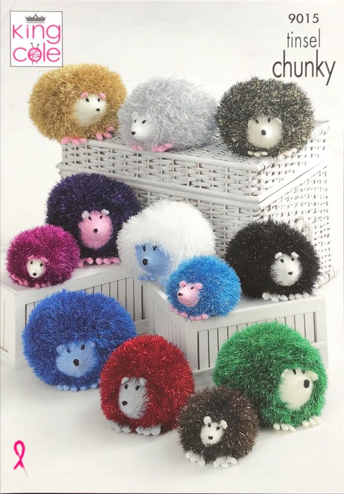 King Cole Knitting Pattern 9015 Large, Medium & Small Hedgehogs