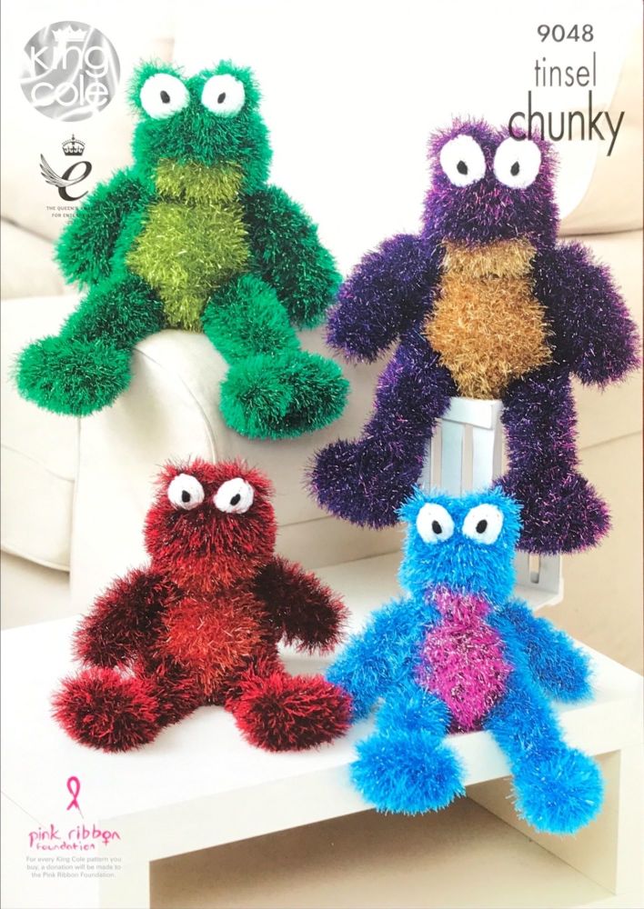 King Cole Knitting Pattern 9048 Tinsel Frogs