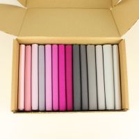 Greys & Pinks 14 Fat Quarter plain fabric bundle box