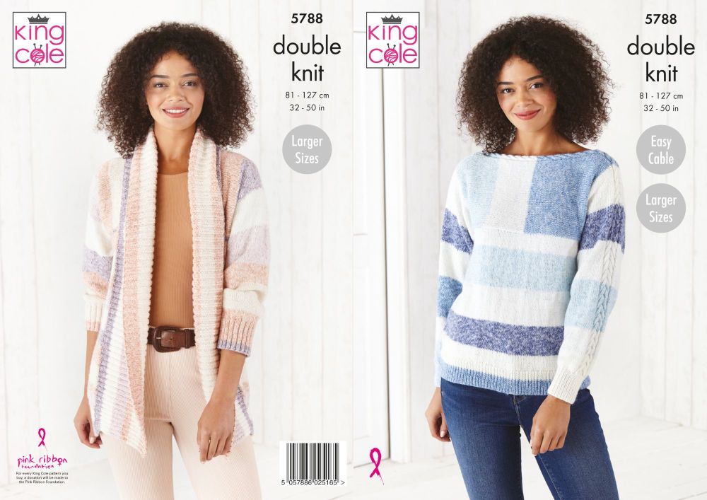 King Cole Knitting Pattern 5788 Ladies Sweater & Jacket