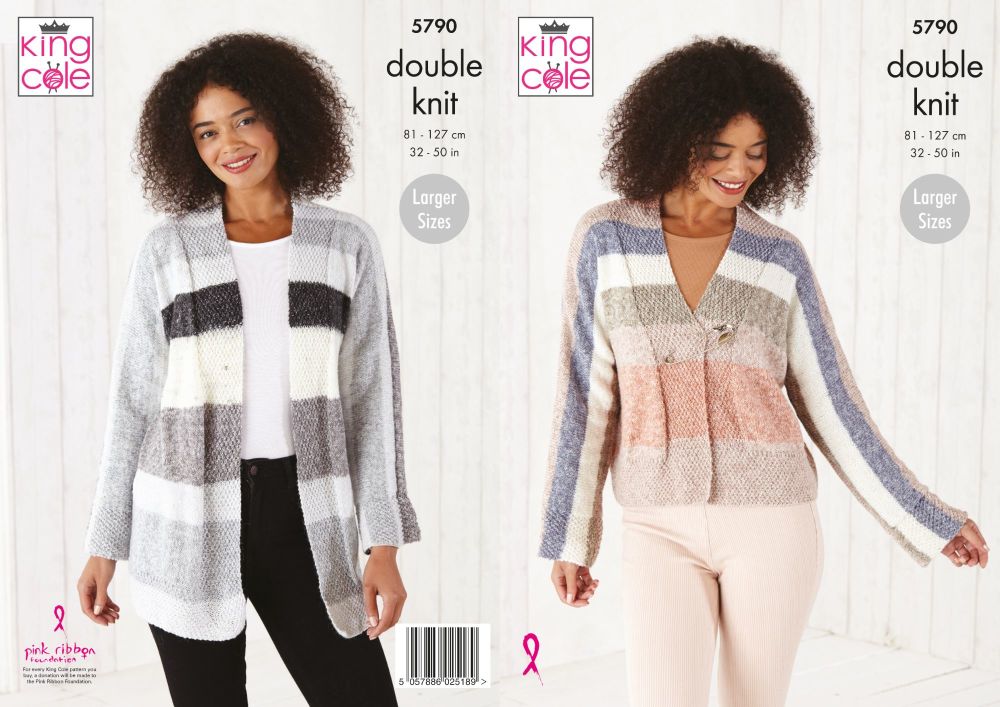 King Cole Knitting Pattern 5790 Ladies Cardigans
