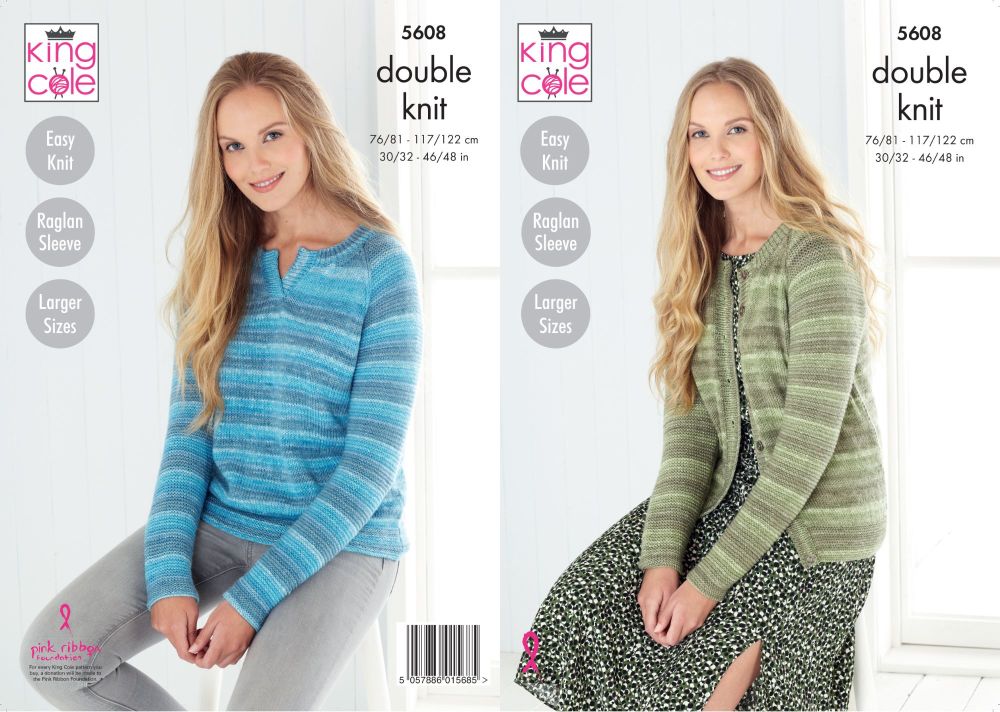King Cole Pattern 5608 Sweater & Cardigan