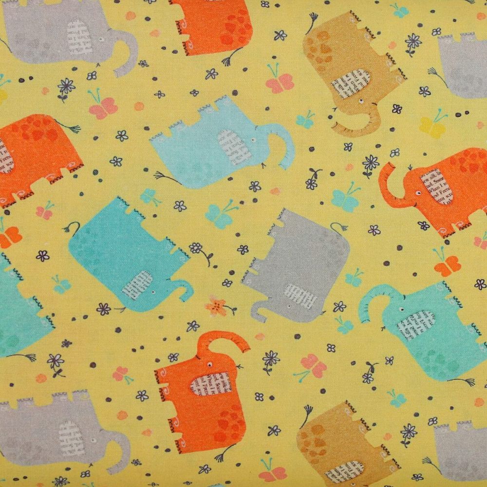 Elephant Joy - Tossed Elephants Yellow (£13pm)