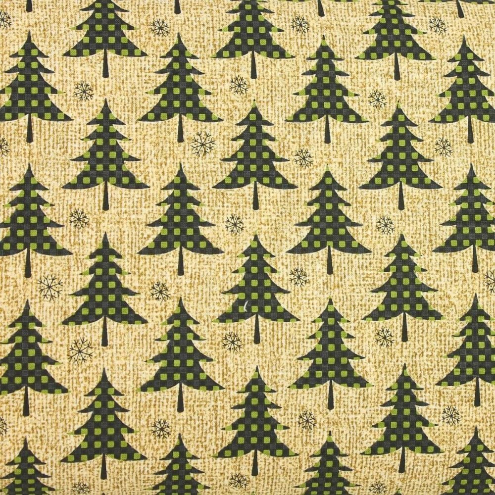 Jinglebell Christmas - Plaid Trees Green/Tan (£13pm)