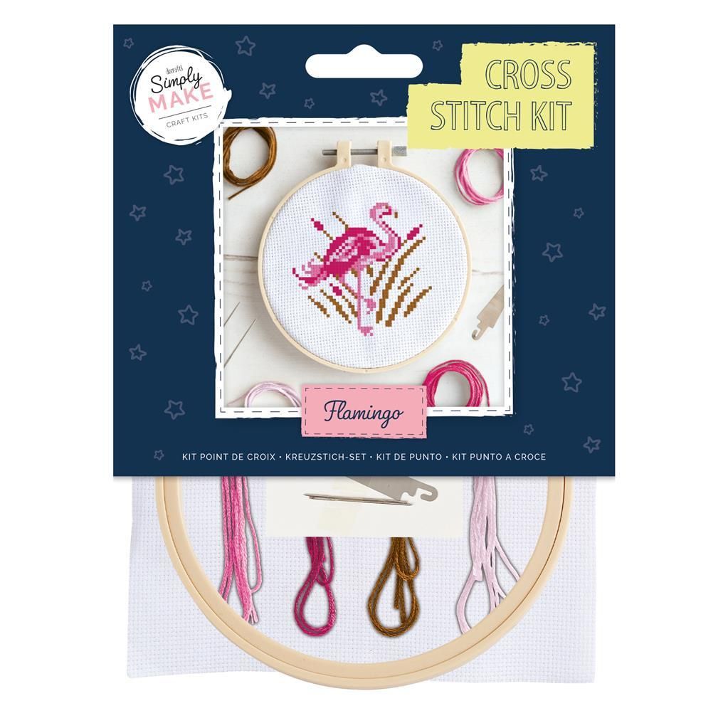 Mini Cross Stitch Kit - Flamingo