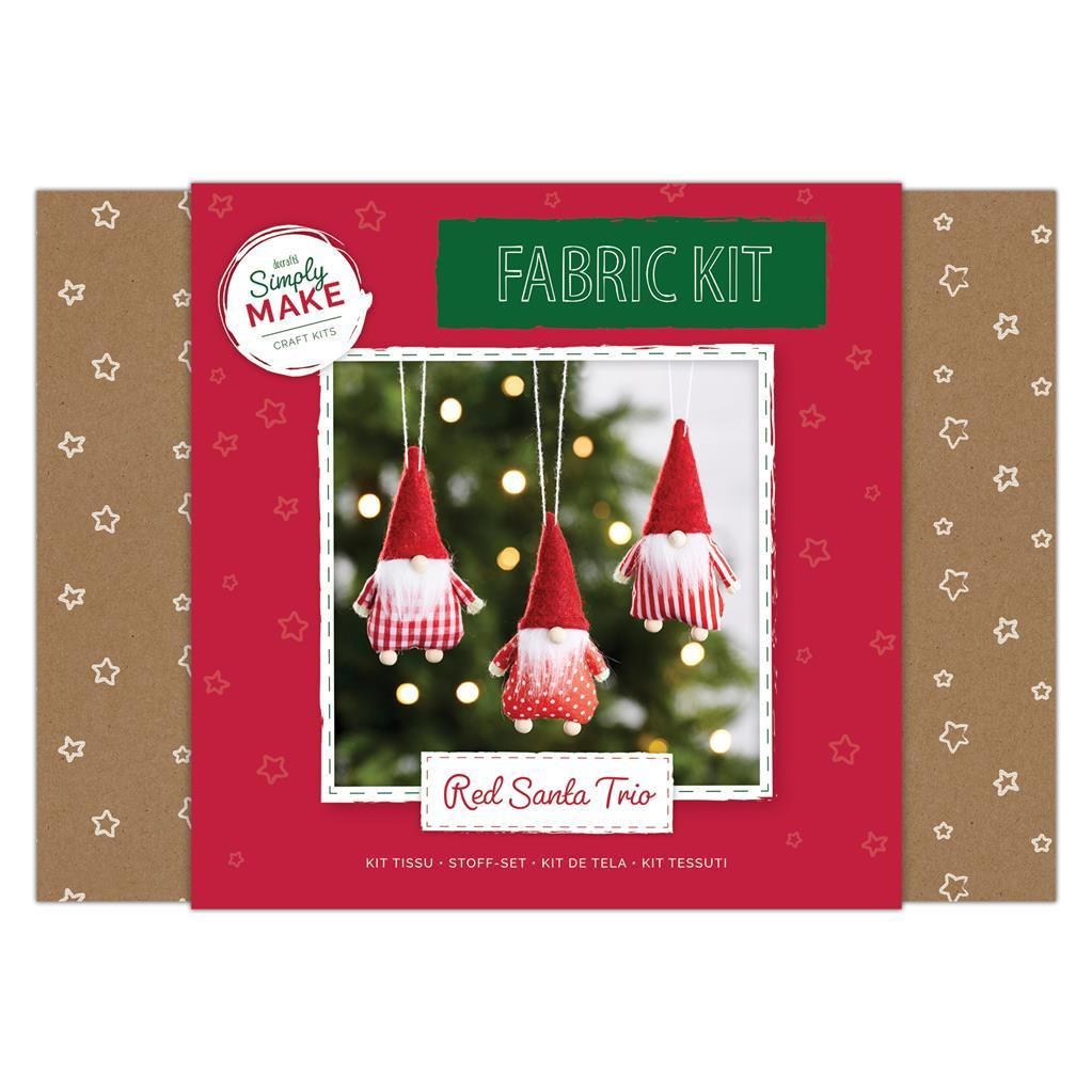 Christmas Fabric Kit - Red Santa Trio