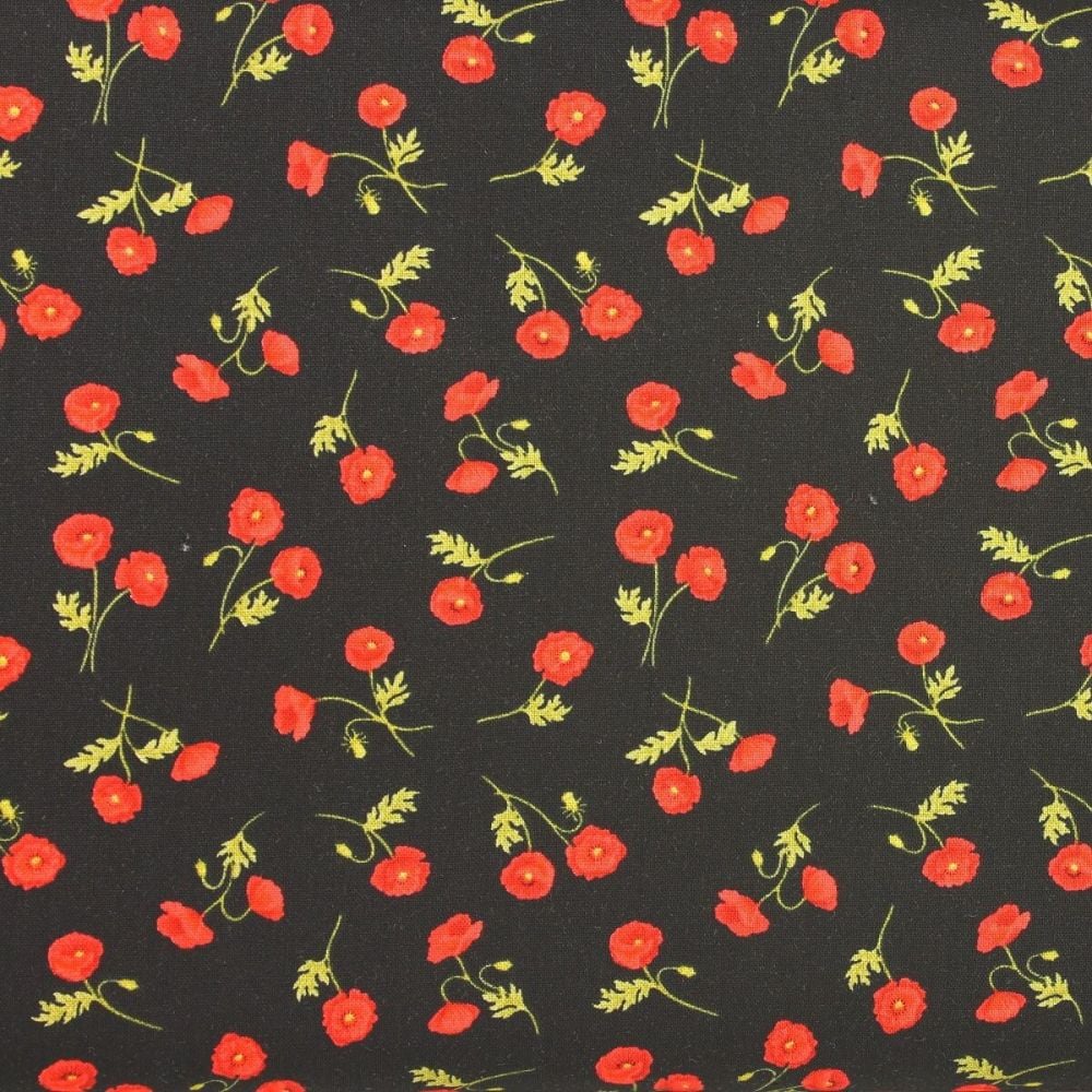 Little Poppies on Black (£12pm)