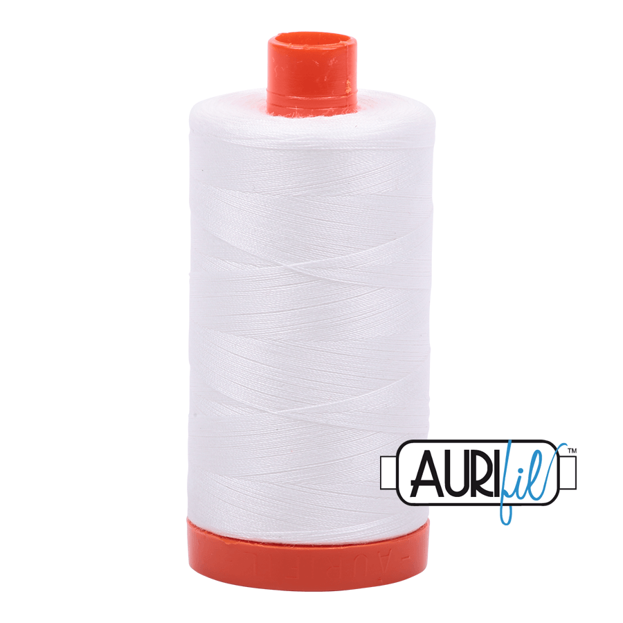 Aurifil 50 weight Cotton Thread - 1300 metre spool  - Colour 2021 Natural White