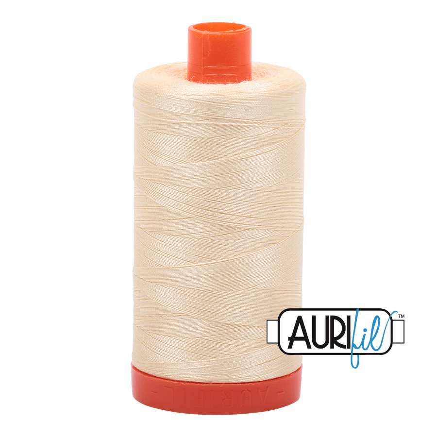 Aurifil 50 weight Cotton Thread - Colour 2110 Light Lemon - 1300 metres