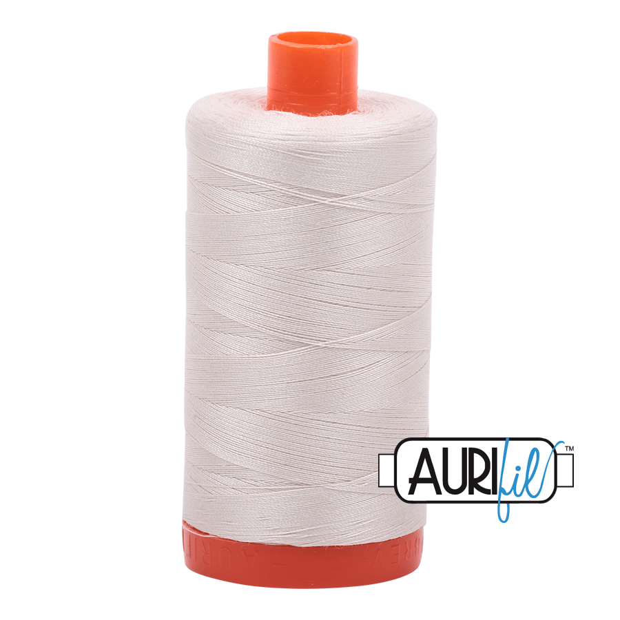 Aurifil 50 weight Cotton Thread - 1300 metre spool  - Colour 2309 Silver White