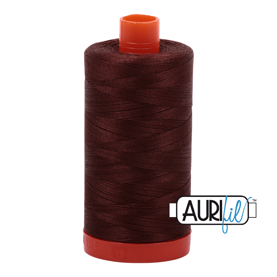 Aurifil 50 weight Cotton Thread - 1300 metre spool  - Colour 2360 Chocolate