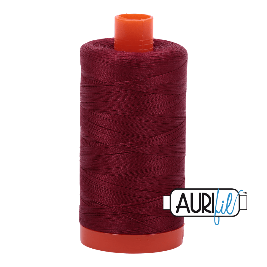 Aurifil 50 weight Cotton Thread - 1300 metre spool  - Colour 2460 Dark Carmine Red
