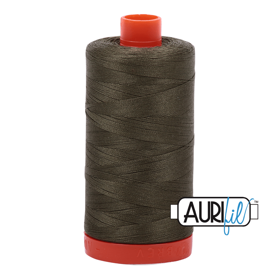 Aurifil 50 weight Cotton Thread - Colour 2905 Army Green - 1300 metres