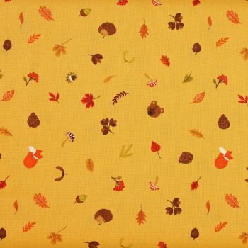 A Winter Nap - Scattered Foliage and Friends on Honey (£12 per metre)