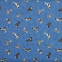 Small Things Polar Animals - Seals on Surf Blue (£12 per metre)