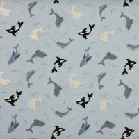 Small Things Polar Animals - Wales on Icy Blue (Â£12 per metre)