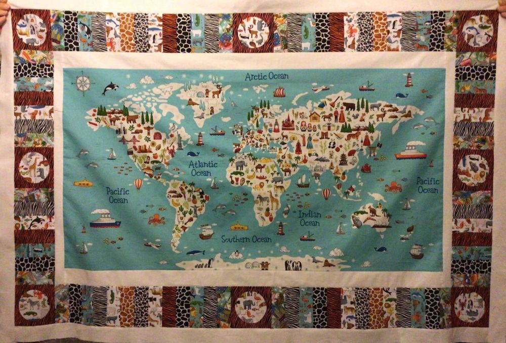 Makower Around the World Quilt Kit - Front and binding only