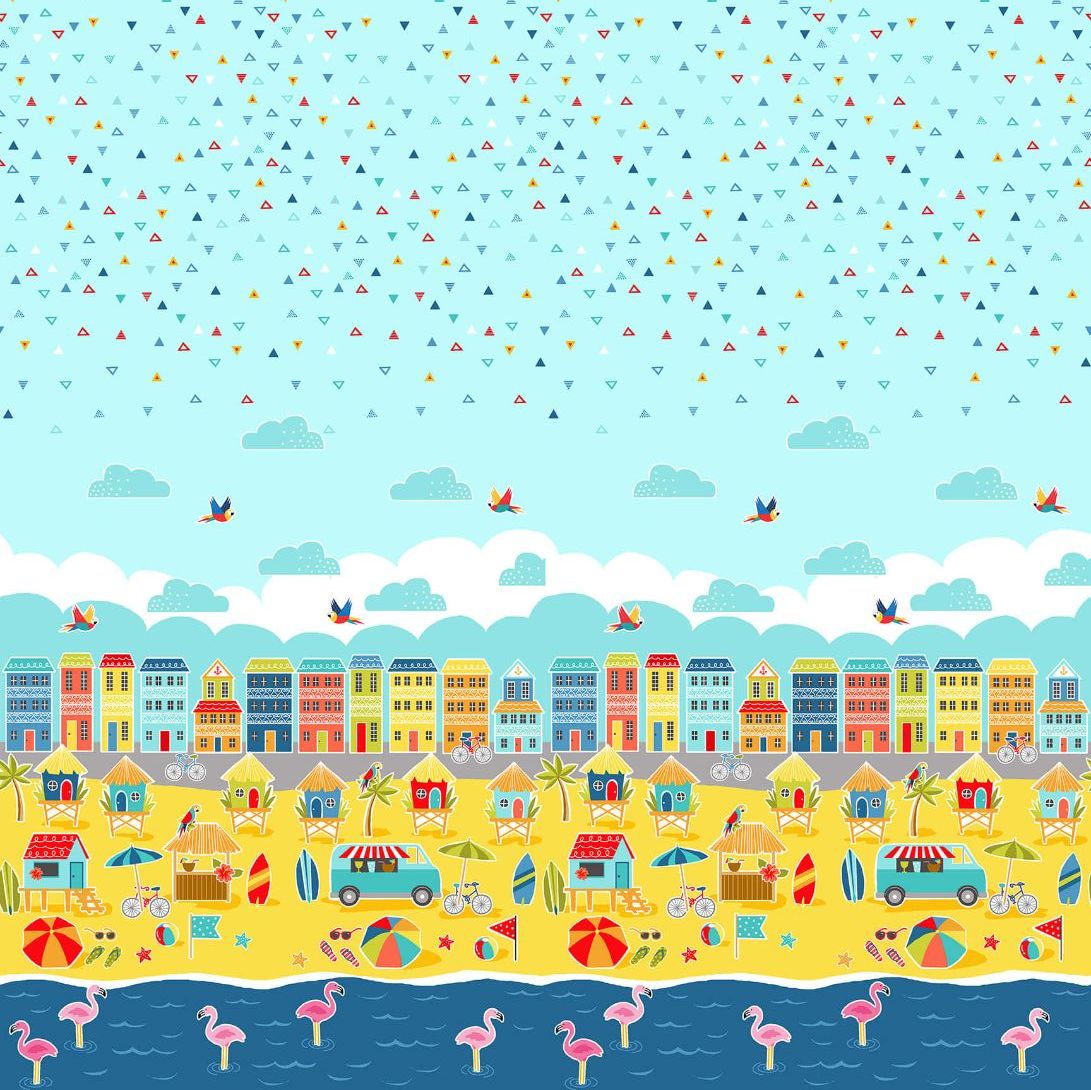Makower Quilting Fabric - Pool Party - Double Border (£12pm)