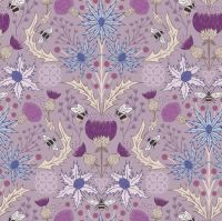 Lewis & Irene - Celtic Dreams - Mirrored Bee & Thistle print on light purple