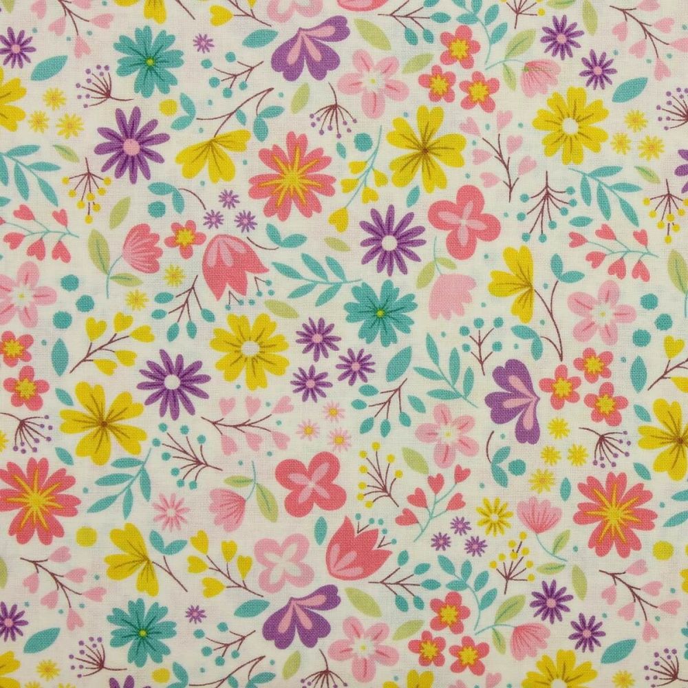 Lewis & Irene Spring Treats Floral print on white (£12pm)