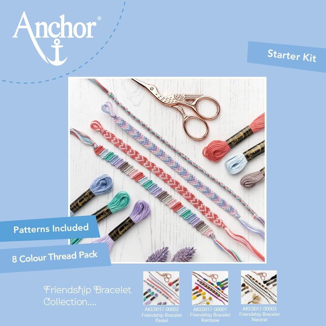 Anchor Thread - Friendship Bracelet Starter Kit in Pastel Colours