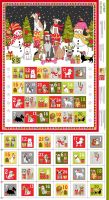 Makower - Yappy Christmas - Dogs Advent Calendar Fabric Panel