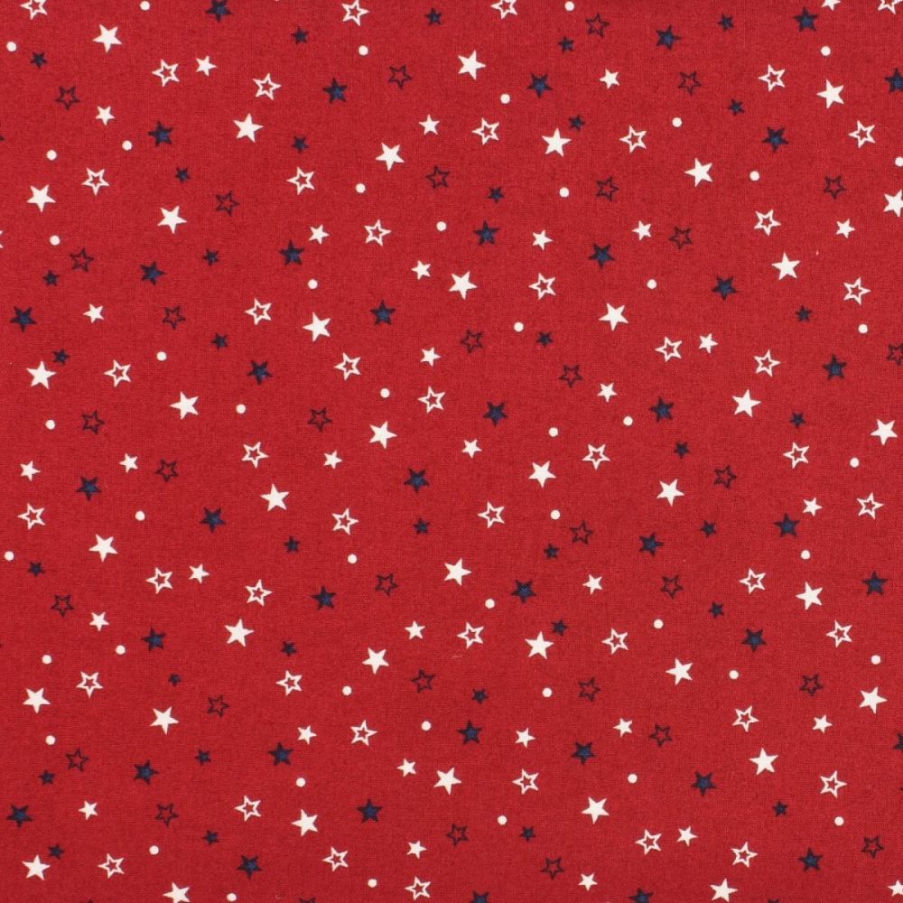 Sevenberry - Stars on Red - 40cm by 110cm remnant