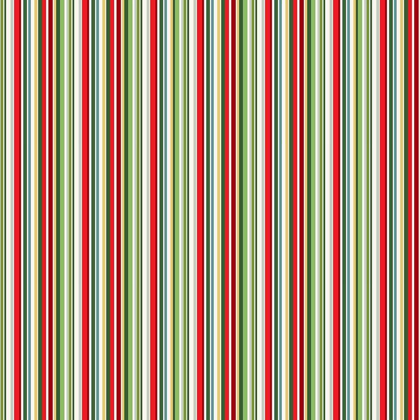 Makower Christmas Classic Foliage Festive Stripe (£12pm)