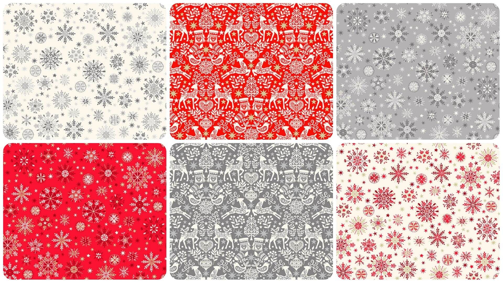 Makower quilting cotton - Scandi Christmas fabric for 2022