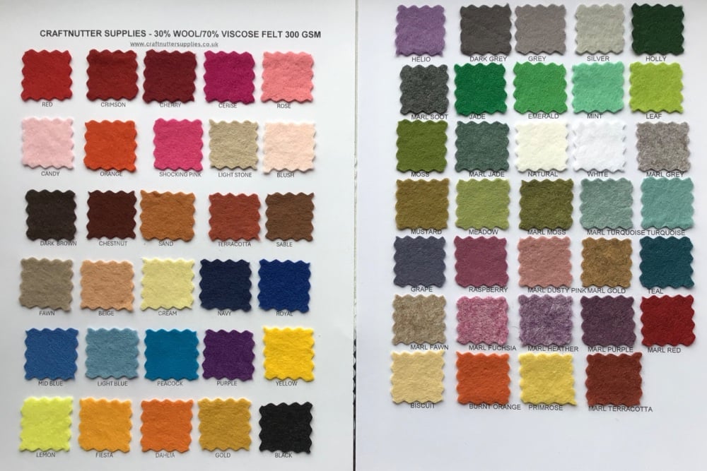 Sample Card | Wool Viscose Mix Felt Fabric 300gsm