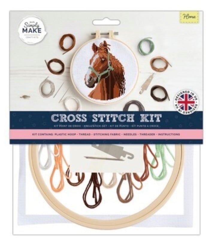 Simply Make | Cross Stitch Kit with hoop (20cm*) | Horse