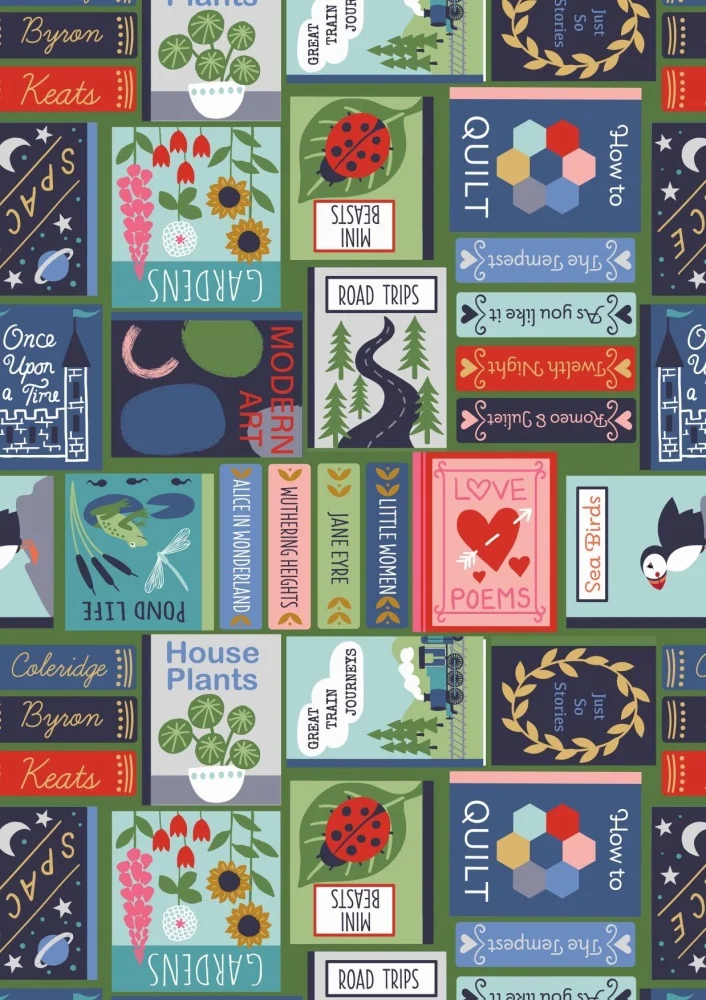 REMNANT! 30cm x110cm | Lewis and Irene | Bookworm | Book Covers  (£12 per metre)