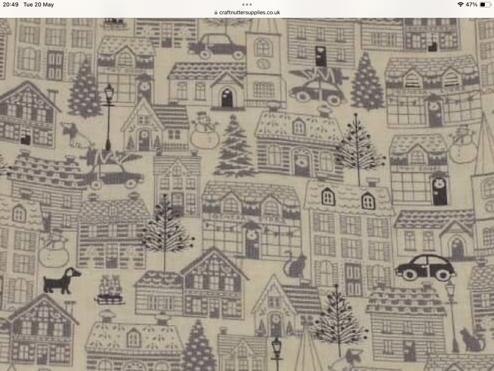 REMNANT! 36cm x 110cm | Makower | Scandi | Scandi Houses on Cream (£12 metre)