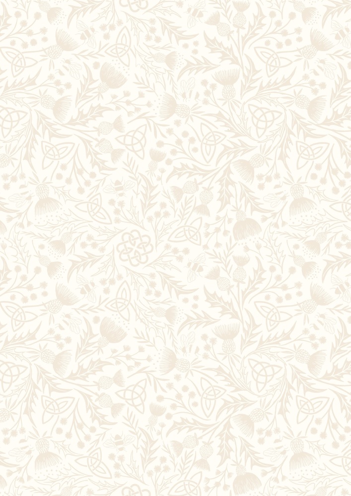 Lewis and Irene | Tiny Tonals SS25 | Celtic Knot and Thistle | Cream on Cream (£12 metre)