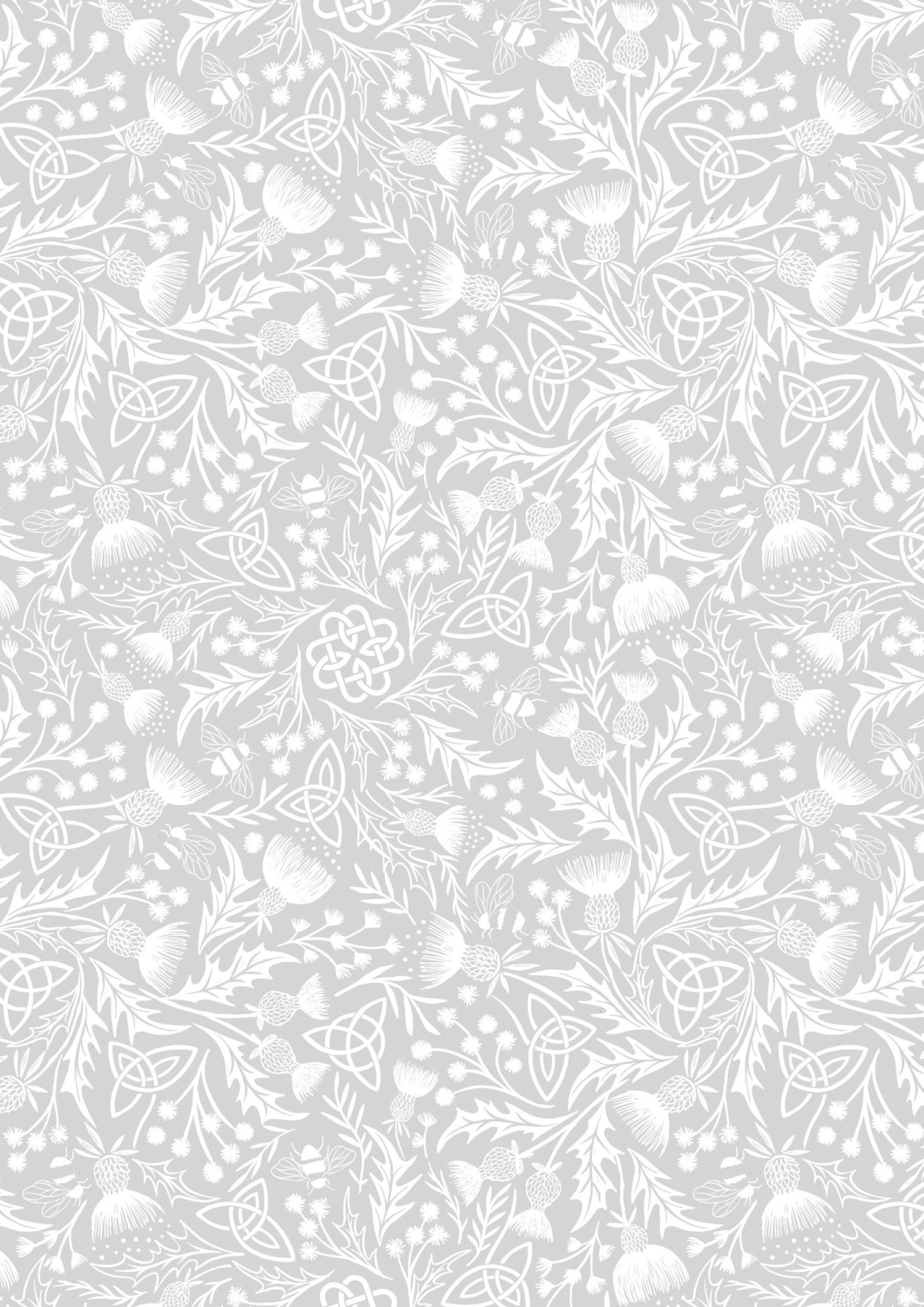 Lewis and Irene | Tiny Tonals SS25 | Celtic Knot and Thistle | Grey on Grey