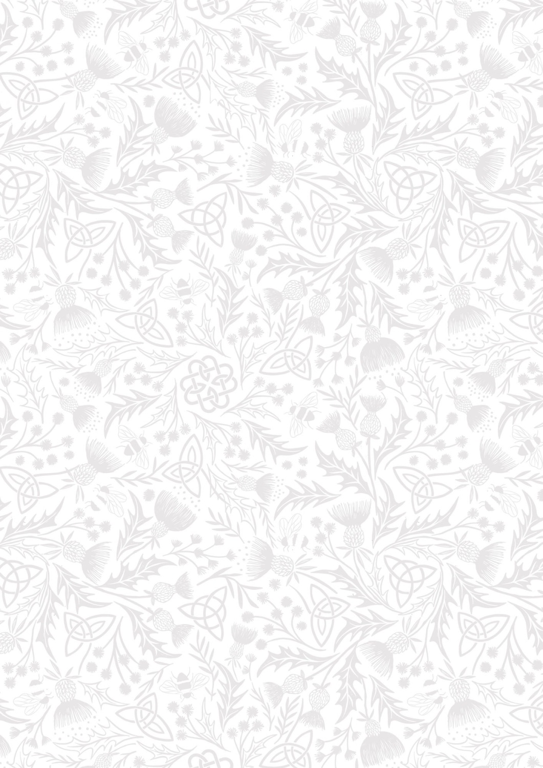 Lewis and Irene | Tiny Tonals SS25 | Celtic Knot and Thistle | White on Whi