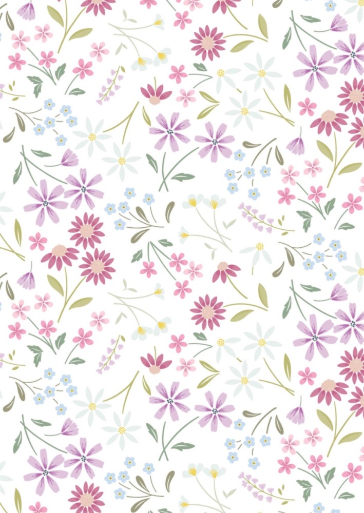Lewis and Irene | The Pressed Flower Collection by Cassandra Connolly | Sleeping Bloom | White (£13 metre)