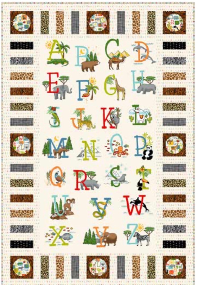 Makower | Around the World ABC | Quilt Kit (Top & Binding)