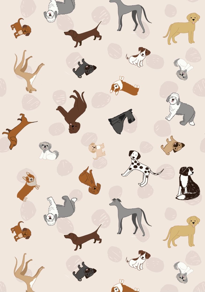 Lewis and Irene | Paws & Claws | Dogs on Cream (£12.60 metre)
