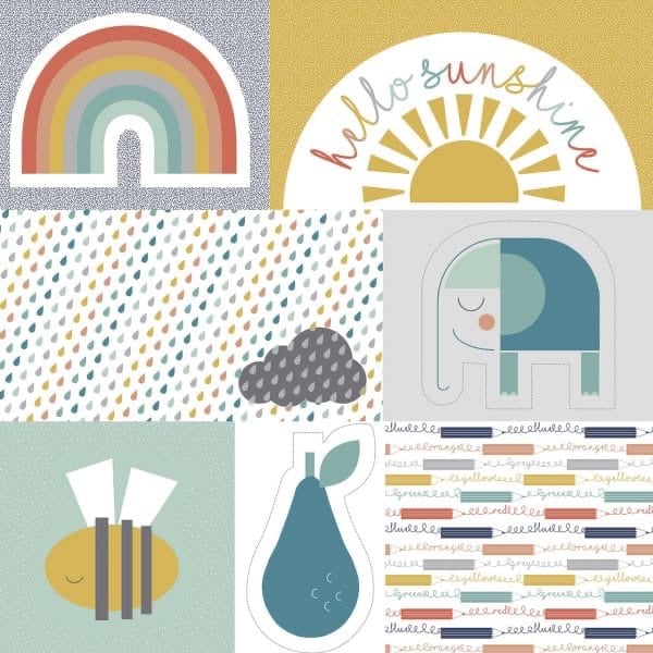 Dashwood Studio | Playtime | Quilt/Cushion Blocks Fabric Panel |  110cm square