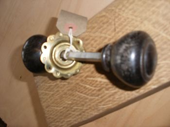 Reclaimed ebony or ebonised door handles.