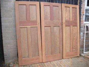 Reclaimed 1930s four panel pitch pine doors 